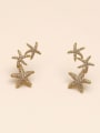 thumb Brass Cubic Zirconia Star Classic Stud Trend Korean Fashion Earring 0