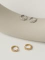 thumb Brass Cubic Zirconia Geometric Minimalist Huggie Earring single 0