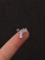 thumb Brass with  Cubic Zirconia White Crown Minimalist Stud Earring 2