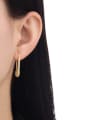 thumb Brass Cubic Zirconia Geometric  Pin Vintage Stud Earring 2