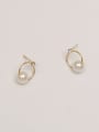 thumb Brass Imitation Pearl Geometric Minimalist Drop Trend Korean Fashion Earring 2
