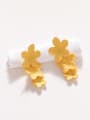 thumb Brass Enamel Flower Minimalist Drop Earring 0