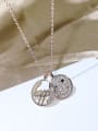 thumb Brass Cubic Zirconia Round Dainty Necklace 0