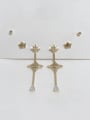 thumb Brass Cubic Zirconia Trend Star  Set Stud Earring 1