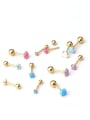 thumb Titanium Steel Opal Round Hip Hop Stud Earring(Single Only One) 3