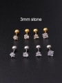 thumb Titanium Steel Cubic Zirconia Star Minimalist Stud Earring(Single Only One) 1
