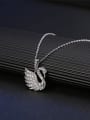 thumb Brass Cubic Zirconia Swan Minimalist Necklace 0