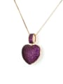 thumb Brass Rhinestone Heart Dainty   Pendant Necklace 2