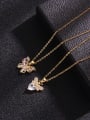 thumb Copper  Cubic Zirconia Bee Butterfly Trend Necklace 3