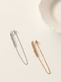 thumb Brass Cubic Zirconia Tassel Minimalist Threader Earring 3