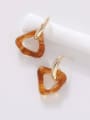 thumb Brass Resin Triangle Vintage Drop Earring 2