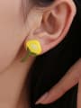 thumb Alloy Enamel Icon Minimalist Stud Earring 3