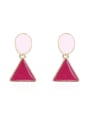 thumb Copper Enamel Triangle Minimalist Stud Trend Korean Fashion Earring 0