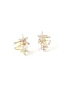 thumb Copper Cubic Zirconia Star Dainty Clip Trend Korean Fashion Earring 0