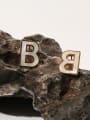 thumb Brass Shell Letter B Vintage Stud Earring 2