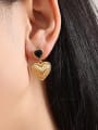 thumb Brass Cubic Zirconia Heart Vintage Drop Earring 2