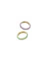 thumb Brass Enamel Geometric Cute Band Ring 0