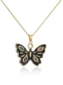 thumb Brass Cubic Zirconia Enamel  Trend Butterfly Pendant Necklace 4
