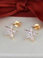 thumb Brass Star Cubic Zirconia Earring and Necklace Set 2