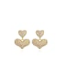 thumb Brass Cubic Zirconia Heart Dainty Stud Earring 0