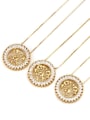 thumb Brass Cubic Zirconia Round Cute Girl Pendant Necklace 1