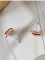 thumb Copper Smooth Geometric Minimalist Stud Trend Korean Fashion Earring 3