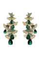 thumb Brass Cubic Zirconia Christmas Tree  Luxury Drop Earring 0