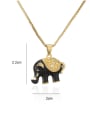 thumb Brass Rhinestone Enamel Elephant Trend Necklace 4