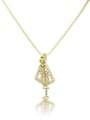 thumb Brass Cubic Zirconia Religious Dainty Necklace 0