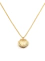 thumb Brass Irregular Minimalist  shell pendant Necklace 3