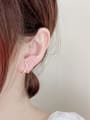 thumb Brass Cubic Zirconia  Trend Cross Set Stud Earring 1