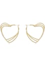 thumb Copper Hollow Heart Minimalist Multi-layer Stud Trend Korean Fashion Earring 0