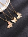 thumb Copper Cats Eye Flower Butterfly  Trend  Pendant Necklace 3