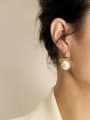 thumb Brass Imitation Pearl Geometric Minimalist Hook Trend Korean Fashion Earring 1