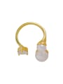thumb Brass Imitation Pearl Irregular Minimalist Band Ring 0