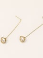 thumb Brass Cubic Zirconia Tassel Minimalist Threader Trend Korean Fashion Earring 2