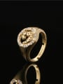 thumb Brass Cubic Zirconia Leopard Vintage Band Ring 1