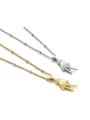 thumb Brass Cubic Zirconia Palm Vintage Necklace 0