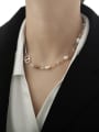 thumb Brass Freshwater Pearl Geometric Hip Hop Necklace 1