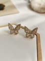 thumb Copper Cubic Zirconia Butterfly Dainty Drop Trend Korean Fashion Earring 3