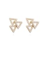 thumb Copper Imitation Pearl Triangle Minimalist Stud Trend Korean Fashion Earring 0