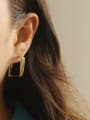 thumb Brass smooth Geometric Minimalist Stud Earring 1