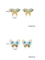 thumb Brass Cubic Zirconia Enamel Butterfly Cute Stud Earring 4