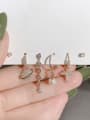 thumb Brass Cubic Zirconia Trend Star Plane Set Huggie Earring 2