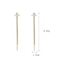 thumb Brass Imitation Pearl Tassel Trend Threader Earring 3