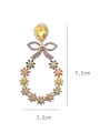 thumb Brass Cubic Zirconia Flower Luxury Chandelier Earring 1