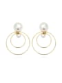 thumb Copper Imitation Pearl Geometric Minimalist Drop Trend Korean Fashion Earring 0