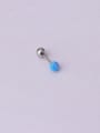 thumb Titanium Steel Opal Round Hip Hop Stud Earring(Single Only One) 2