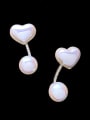 thumb Zinc Alloy Imitation Pearl Heart Minimalist Drop Earring 1