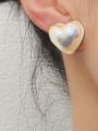 thumb Brass Resin Heart Minimalist Stud Earring 1